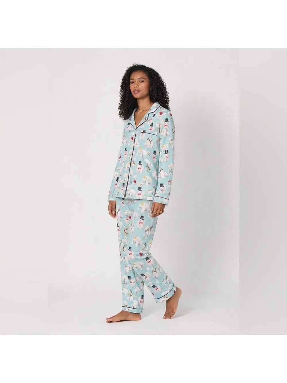 BedHead Pajamas M Organic Cotton Polar Bear Print Made USA
